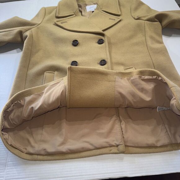 Old Navy Womens Pea Coat Soft Wool Blend Jacket Khaki Color Sz XL - Picture 10 of 14